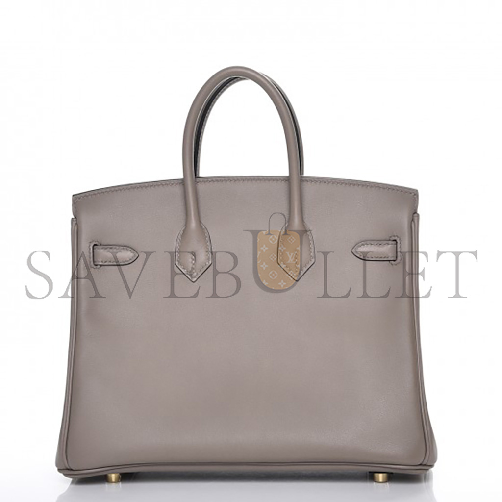 H**mes master birkin 25 swift asphalt grey gold buckle bag h049362ck03 (25*20*13cm)